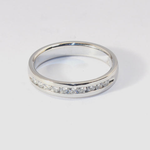 Platinum Band with 10 Round Channel Set Diamonds