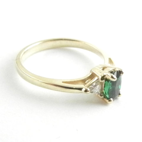 14ky Tsavorite and Diamond Ring Made to Order