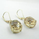 Oval Citrine Leaverback Earrings