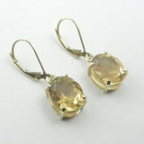 Oval Citrine Leaverback Earrings