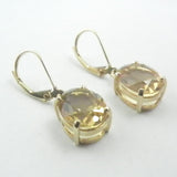 Oval Citrine Leaverback Earrings