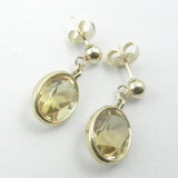 Oval Citrine Dangle Earrings Made to Order