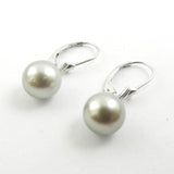 Grey Tahitian Pearls on Leverback Earrings