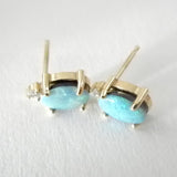 Made to Order 14kt Opal and Diamond Earrings