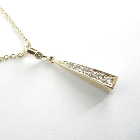 14kt Gold Pyramid Pendant with Diamonds