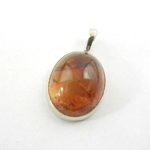 Oval Amber 14kt Gold Pendant