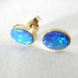 14kt Opal Bezel Set Earrings