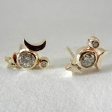 14kt Stars and Moon Earrings Made to Order