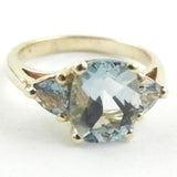 Aquamarine 3 stone Ring