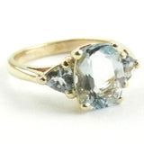 Aquamarine 3 stone Ring
