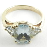 Aquamarine 3 stone Ring
