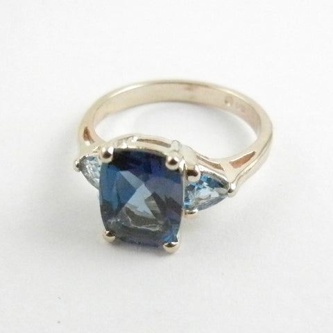London Blue Topaz 3 Stone Ring Made to Order