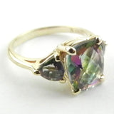 Mystic Topaz 3 Stone Ring