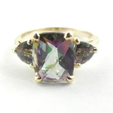 Mystic Topaz 3 Stone Ring