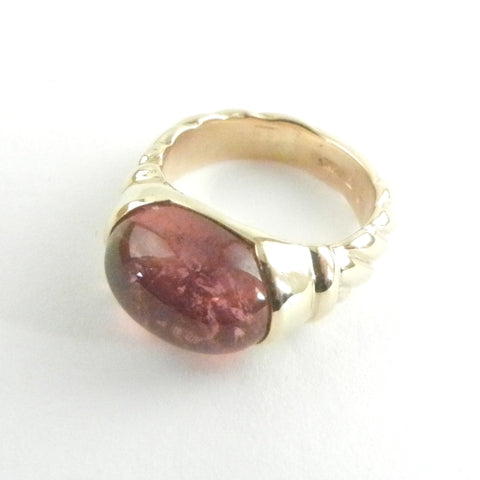 Pink Tourmaline Cabochon Ring Made to Order