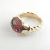 Pink Tourmaline Cabochon Ring Made to Order
