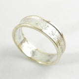 6mm Moonscape Ring with 14kt Outer Bands Made To Order