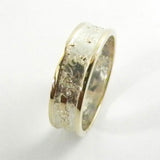 6mm Moonscape Ring with 14kt Outer Bands Made To Order