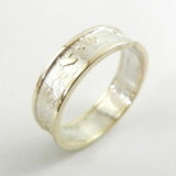 6mm Moonscape Ring with 14kt Outer Bands Made To Order