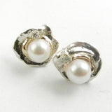 Grand Orbit White Pearl Earrings