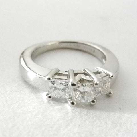 Platinum Three Diamond Engagement Ring