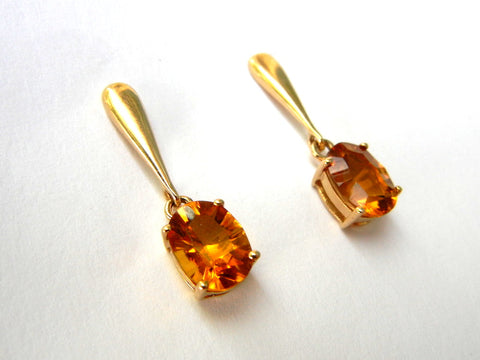 Citrine and 14KY Gold Earrings (Post)
