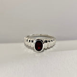 Oval Garnet Ring in Sterling Silver Made to Order