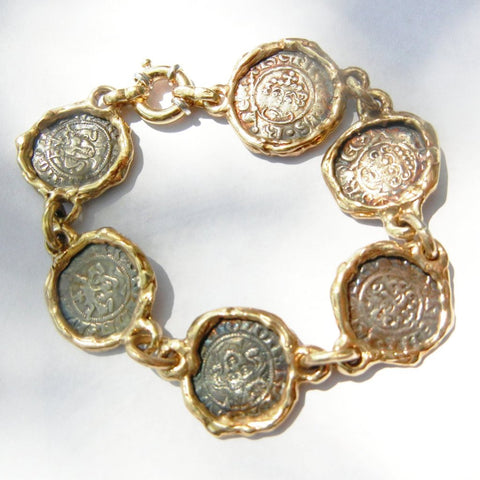 14kt Yellow Gold Coin Bracelet