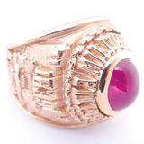 Men's 14kt Yellow Gold & Ruby Commemorative Ring