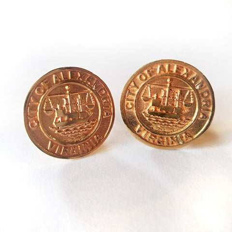 14ky Alexandria City Seal Cuff Links