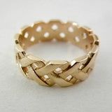 14kt 2 Row Basket Weave Ring Made to Order