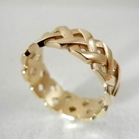 14kt 2 Row Basket Weave Ring Made to Order