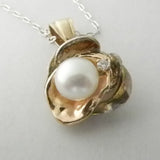 Orbit Pearl Pendant with Diamond