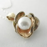 Orbit Pearl Pendant with Diamond