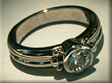 Diamond Solitaire with Corinthian Accents