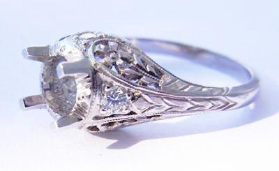 Platinum Filigree Semi Mount