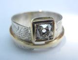 Moonscape Ring Mounting can hold 1.20ct Cushion Cut Diamond or Gemstone Made to Order