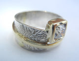 Moonscape Ring Mounting can hold 1.20ct Cushion Cut Diamond or Gemstone Made to Order