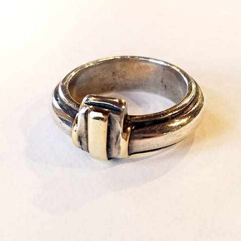 Two-tone 18kt and Sterling Silver Ring