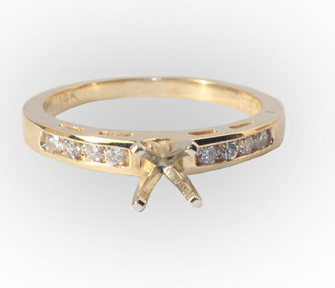 14kt yellow Semi Mount with 8 side Diamonds