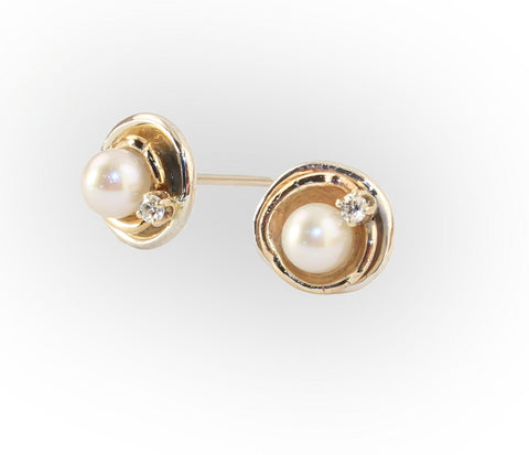 Orbit Akoya Pearl Earrings with Diamonds