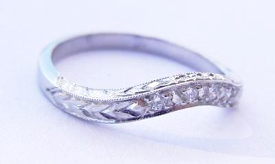 Platinum Band Set with 4 .08ct Diamonds