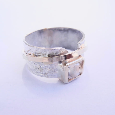 Moonscape Ring Mounting can hold 1.20ct Cushion Cut Diamond Made to Order