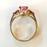 14kt Kunzite and Garnet RIng