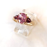 14kt Kunzite and Garnet RIng