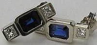 AR-1 — Emerald cut sapphires and white gold earrings