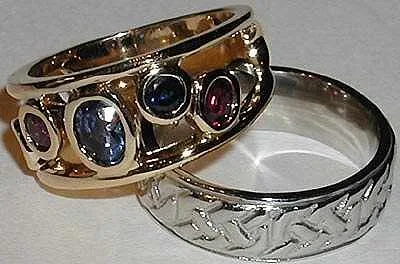 CW-1 — Celtic braid and multi stone ring