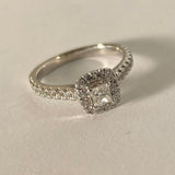 Princess Cut Halo Diamond Ring in 14kt Gold