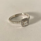 Princess Cut Halo Diamond Ring in 14kt Gold