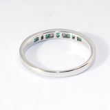 14kt Channel Set Diamond and Emerald Ring